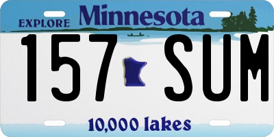 MN license plate 157SUM