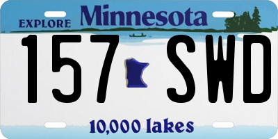 MN license plate 157SWD