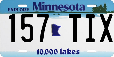 MN license plate 157TIX