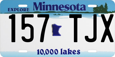 MN license plate 157TJX