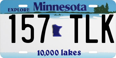 MN license plate 157TLK