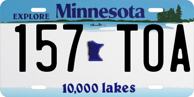 MN license plate 157TOA