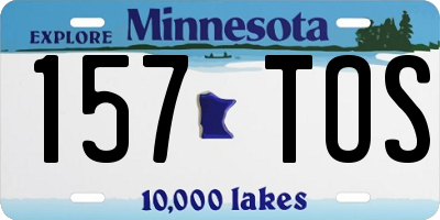 MN license plate 157TOS