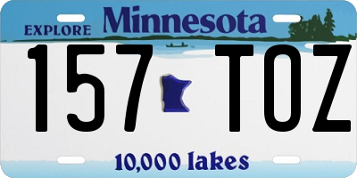 MN license plate 157TOZ