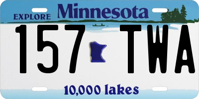 MN license plate 157TWA