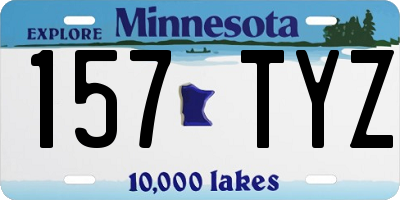 MN license plate 157TYZ