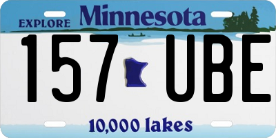 MN license plate 157UBE