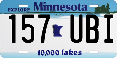 MN license plate 157UBI