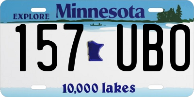 MN license plate 157UBO