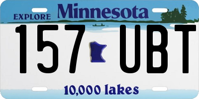 MN license plate 157UBT