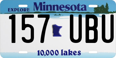 MN license plate 157UBU