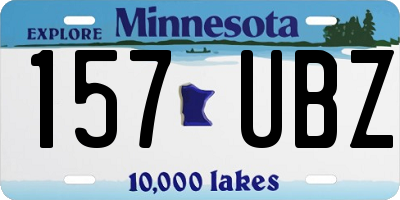 MN license plate 157UBZ
