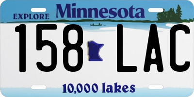 MN license plate 158LAC