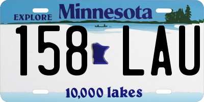 MN license plate 158LAU