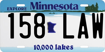 MN license plate 158LAW