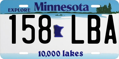 MN license plate 158LBA