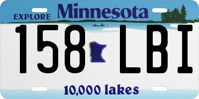 MN license plate 158LBI