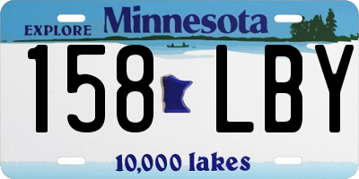 MN license plate 158LBY