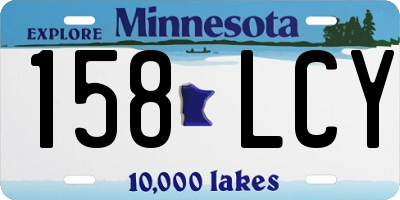 MN license plate 158LCY