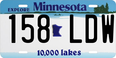 MN license plate 158LDW