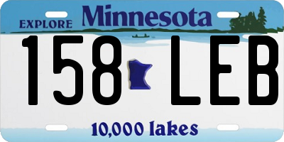MN license plate 158LEB