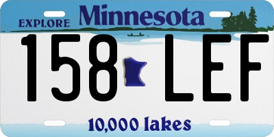 MN license plate 158LEF