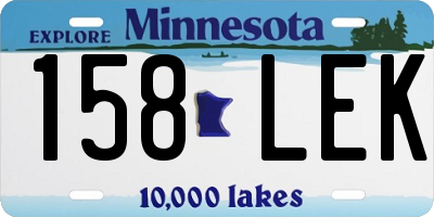 MN license plate 158LEK