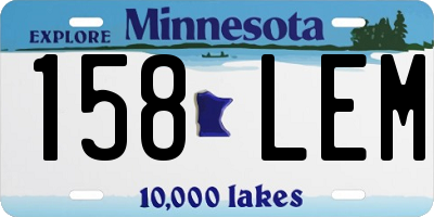 MN license plate 158LEM