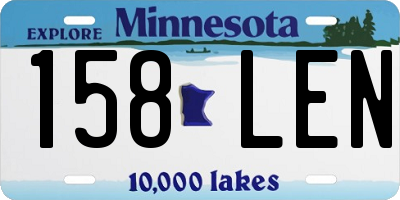 MN license plate 158LEN