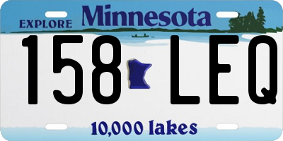 MN license plate 158LEQ