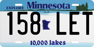 MN license plate 158LET