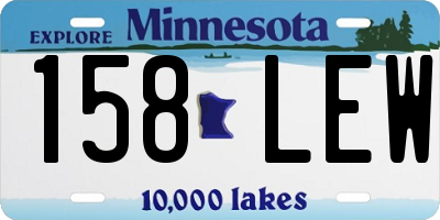 MN license plate 158LEW
