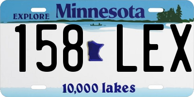 MN license plate 158LEX