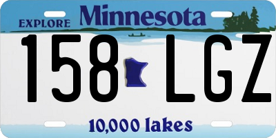 MN license plate 158LGZ