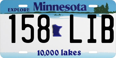 MN license plate 158LIB