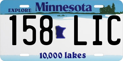 MN license plate 158LIC