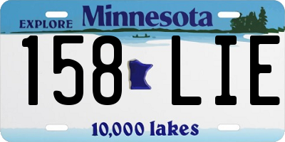 MN license plate 158LIE