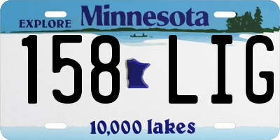 MN license plate 158LIG