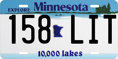 MN license plate 158LIT