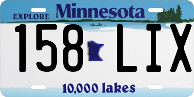 MN license plate 158LIX