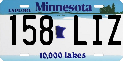 MN license plate 158LIZ
