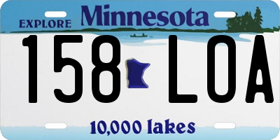 MN license plate 158LOA