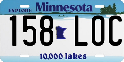 MN license plate 158LOC