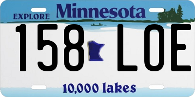 MN license plate 158LOE