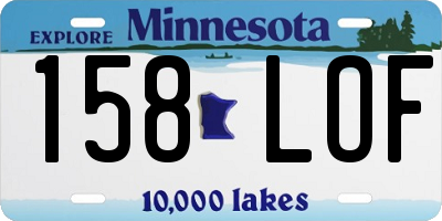 MN license plate 158LOF