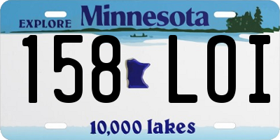 MN license plate 158LOI