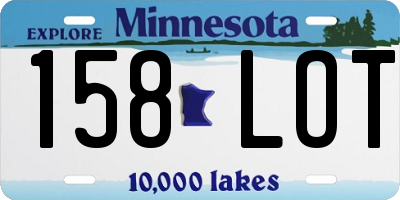 MN license plate 158LOT