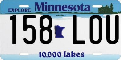 MN license plate 158LOU