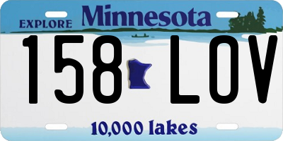 MN license plate 158LOV