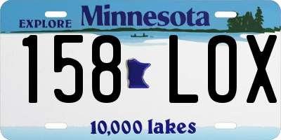 MN license plate 158LOX